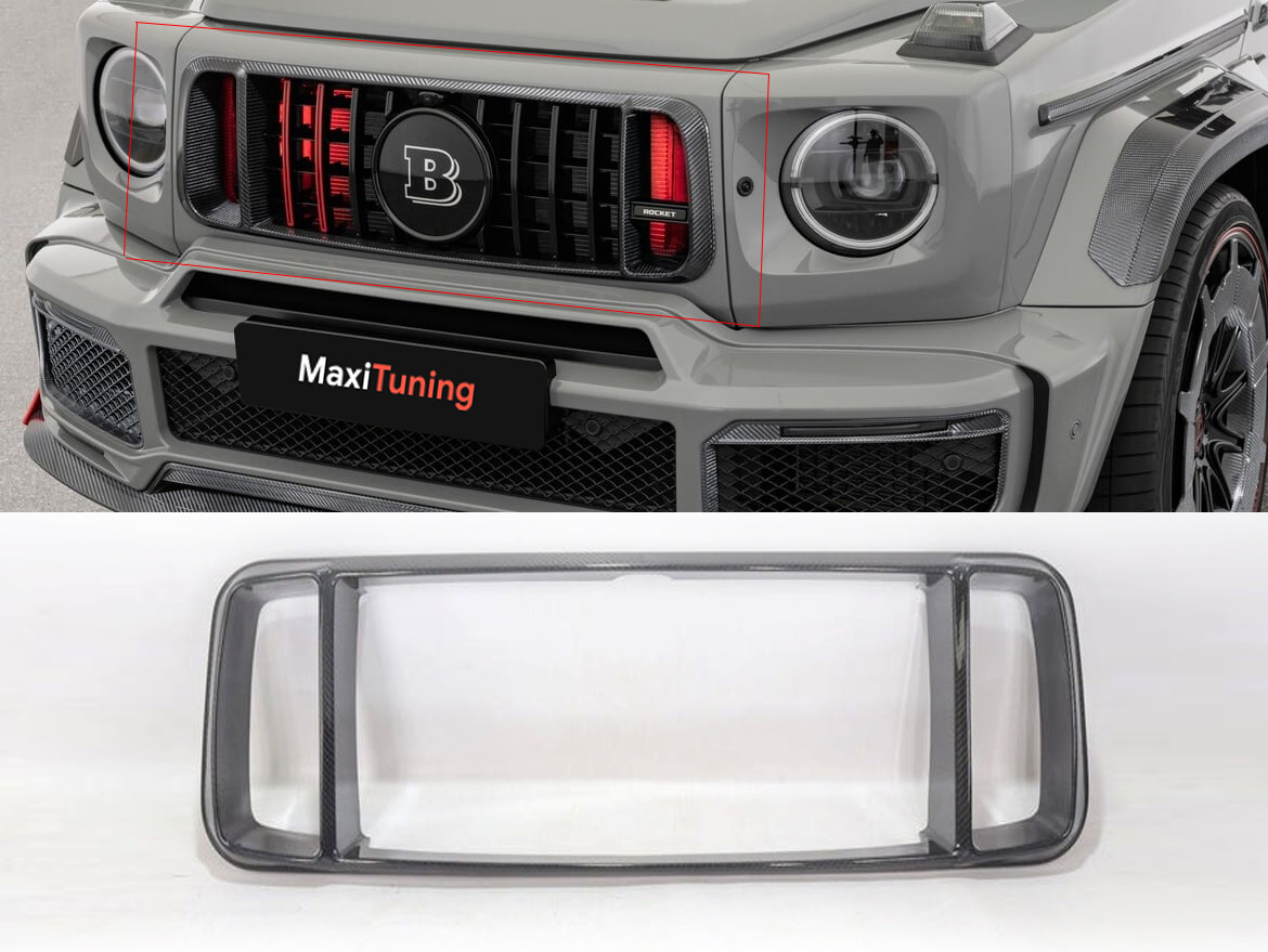 Carbon Fiber Brabus Rocket G900 Grill Frame LED for Mercedes-Benz W463a W464